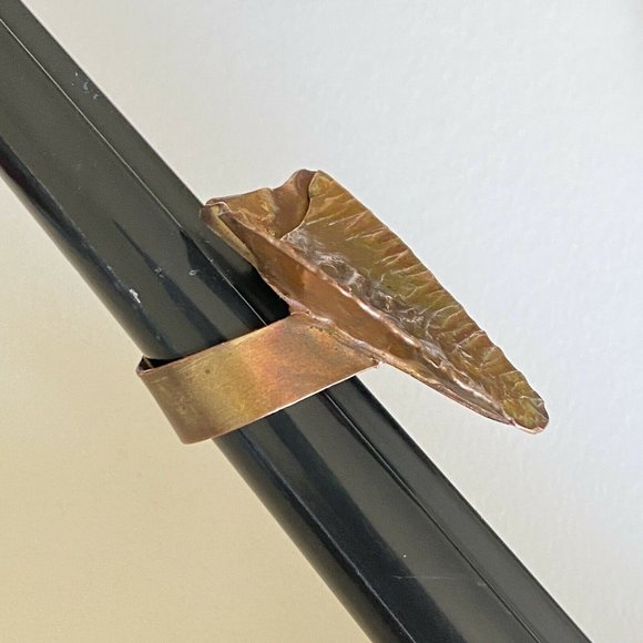 Don Dietz Organic Copper Leaf Handmade Unisex Mens Womens Ring Size 7-9 - Picture 4 of 7